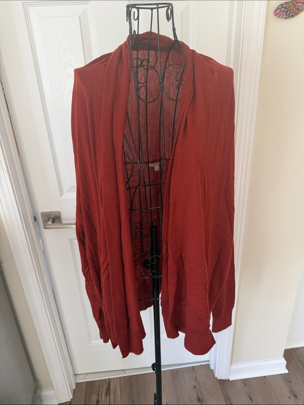 COS Open-Front Cardigan in Rust Red